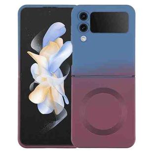 For Samsung Galaxy Z Flip4 Liquid TPU Silicone Gradient MagSafe Phone Case(Blue Purple)