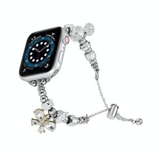 Bead Bracelet Metal Watch Band For Apple Watch Ultra 49mm(Gold Butterfly)