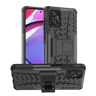 For Motorola Moto G Power 5G 2023 Tire Texture TPU + PC Phone Case with Holder(Black)