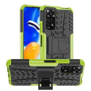 For Xiaomi Redmi Note 12S / 11S / 11 Tire Texture TPU + PC Phone Case with Holder(Green)