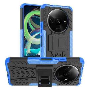 For Xiaomi Redmi A3 4G Tire Texture TPU + PC Phone Case with Holder(Blue)