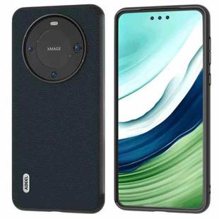 For Huawei Mate 60 ABEEL Genuine Leather Wave Black Edge Phone Case(Green)