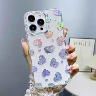 For iPhone 14 Pro Little Star Series Glitter Powder TPU Phone Case(Love Heart)