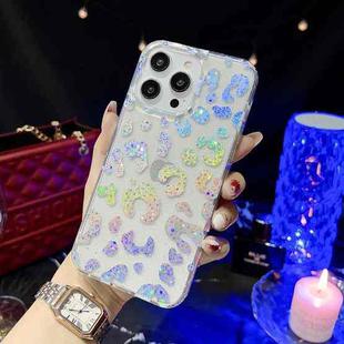 For iPhone 13 Little Star Series Glitter Powder TPU Phone Case(Leopard Print)