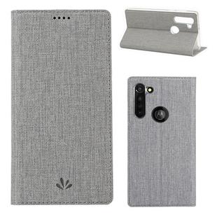 For Motorola Moto G8 ViLi DMX-54 Shockproof TPU + PU Leather Magnetic Attraction Horizontal Flip Protective Case with Card Slots & Holder(Grey)