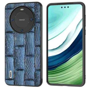 For Huawei Mate 60 ABEEL Genuine Leather Mahjong Texture Series Phone Case(Blue)