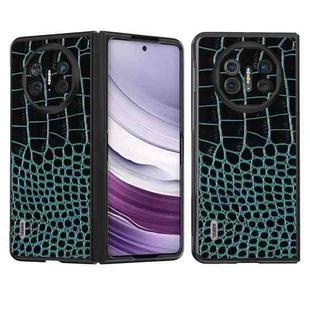 For Huawei Mate X5 ABEEL Genuine Leather Crocodile Pattern Black Edge Phone Case(Blue)