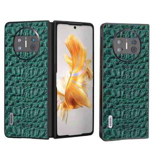 For Huawei Mate X3 ABEEL Genuine Leather Sky Series Black Edge Phone Case(Green)