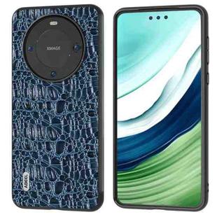 For Huawei Mate 60 ABEEL Genuine Leather Sky Series Black Edge Phone Case(Blue)