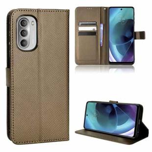 For Motorola Moto G52J 5G Diamond Texture Leather Phone Case(Brown)