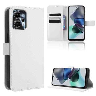 For Motorola Moto G53 / G13 Diamond Texture Leather Phone Case(White)