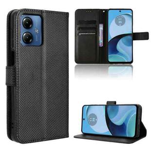 For Motorola Moto G14 4G Diamond Texture Leather Phone Case(Black)