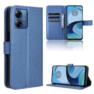 For Motorola Moto G14 4G Diamond Texture Leather Phone Case(Blue)