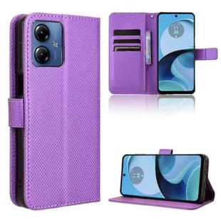 For Motorola Moto G14 4G Diamond Texture Leather Phone Case(Purple)