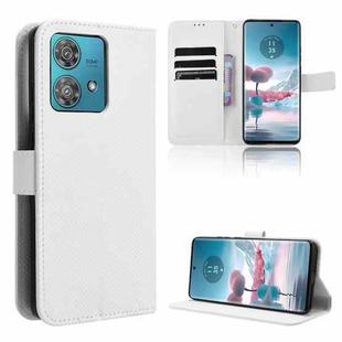 For Motorola Edge 40 Neo 5G Diamond Texture Leather Phone Case(White)