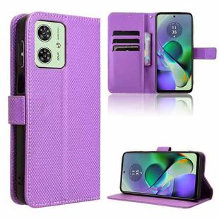 For Motorola Moto G54 5G Diamond Texture Leather Phone Case(Purple)