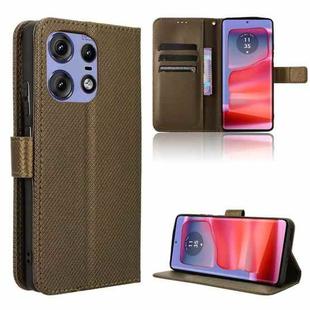 For Motorola Edge 50 Pro Diamond Texture Leather Phone Case(Brown)