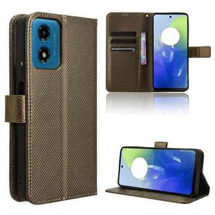 For Motorola Moto E14 / G04s / G24 Power Diamond Texture Leather Phone Case(Brown)