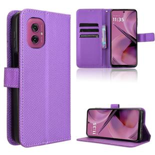 For Motorola Moto G55 5G Diamond Texture Leather Phone Case(Purple)