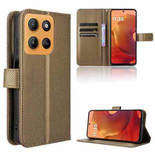 For Motorola Moto G15 4G / G15 Power 4G Diamond Texture Leather Phone Case(Brown)