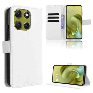 For Motorola Moto G86 5G Diamond Texture Leather Phone Case(White)