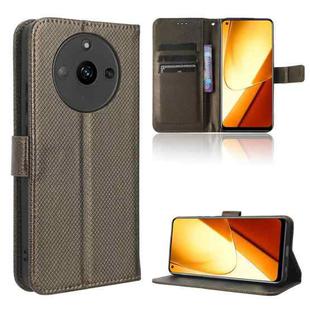 For Realme 11 5G Diamond Texture Leather Phone Case(Brown)