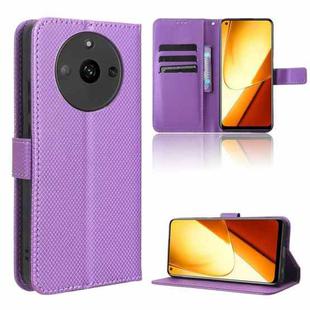 For Realme 11 5G Diamond Texture Leather Phone Case(Purple)