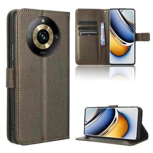 For Realme 11 Pro / 11 Pro+ Diamond Texture Leather Phone Case(Brown)