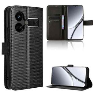 For Realme GT5 5G Diamond Texture Leather Phone Case(Black)