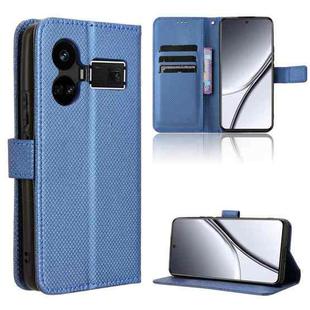 For Realme GT5 5G Diamond Texture Leather Phone Case(Blue)