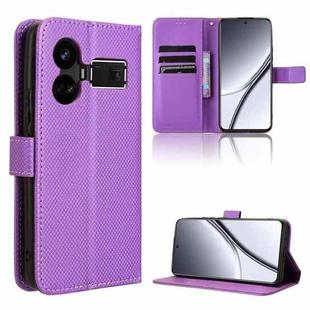 For Realme GT5 5G Diamond Texture Leather Phone Case(Purple)