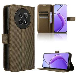 For Realme 12 5G / 12X 5G Diamond Texture Leather Phone Case(Brown)