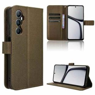 For Realme C65 4G Diamond Texture Leather Phone Case(Brown)