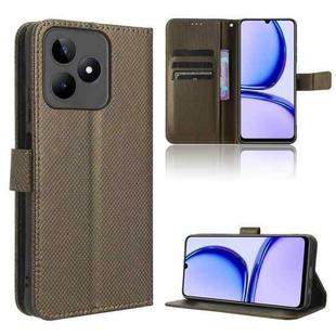 For Realme Note 50 4G Diamond Texture Leather Phone Case(Brown)