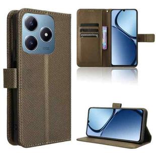 For Realme C63 4G / C61 4G / Narzo N63 4G Diamond Texture Leather Phone Case(Brown)