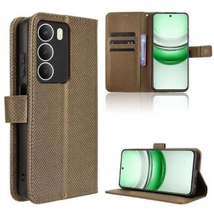 For Realme 14x 5G Malaysia / V70 Diamond Texture Leather Phone Case(Brown)