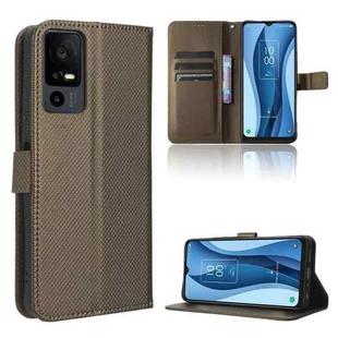 For TCL 40 XE 5G Diamond Texture Leather Phone Case(Brown)