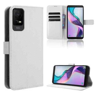 For TCL ION X Diamond Texture Leather Phone Case(White)