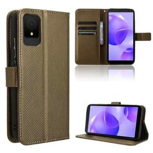 For TCL 502 Diamond Texture Leather Phone Case(Brown)