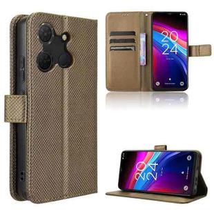 For TCL 503 Diamond Texture Leather Phone Case(Brown)