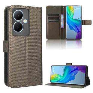 For vivo Y78 Plus Diamond Texture Leather Phone Case(Brown)