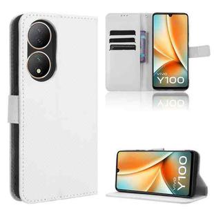 For vivo Y100 5G Diamond Texture Leather Phone Case(White)