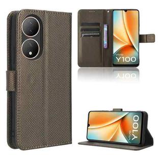 For vivo Y100 5G Diamond Texture Leather Phone Case(Brown)