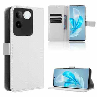 For vivo S17e Diamond Texture Leather Phone Case(White)