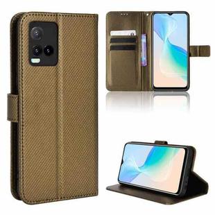 For vivo Y21 2021 / Y21s Diamond Texture Leather Phone Case(Brown)