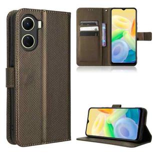 For vivo Y16 / iQOO Z7i Diamond Texture Leather Phone Case(Brown)