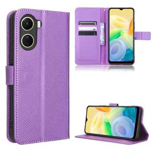 For vivo Y16 / iQOO Z7i Diamond Texture Leather Phone Case(Purple)