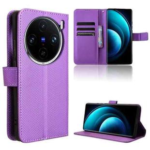 For vivo X100 5G Diamond Texture Leather Phone Case(Purple)