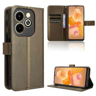 For Infinix Hot 40i 4G Diamond Texture Leather Phone Case(Brown)