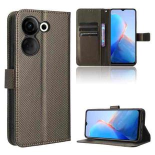For Tecno Camon 20 Pro Diamond Texture Leather Phone Case(Brown)